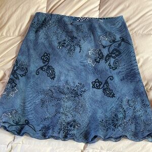 Requirements Blue Paisley Midi Skirt